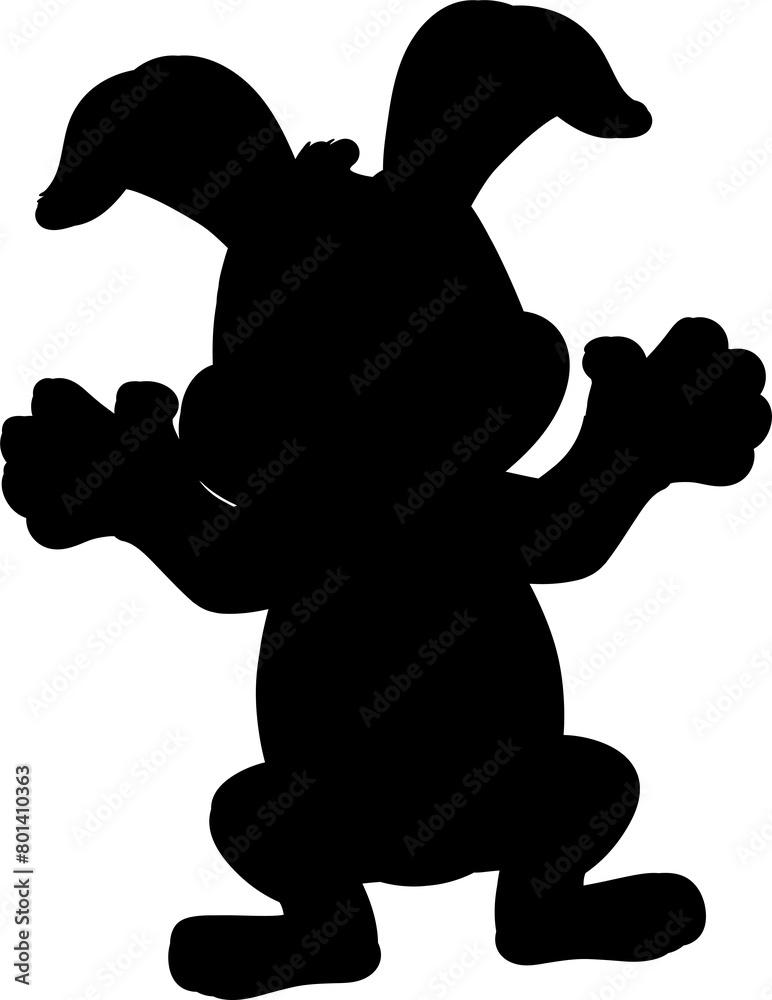 Obraz premium Cartoon rabbit holding an Easter basket