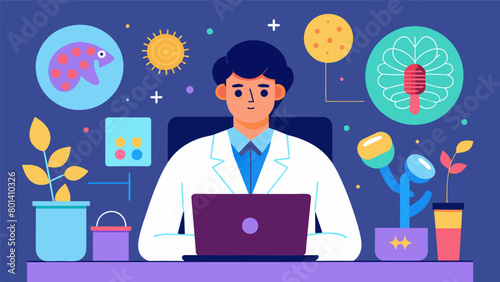 A researcher with synesthesia brings a unique understanding of sensory perception to their work leading to advancements in understanding neurological. Vector illustration