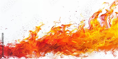 flames isolated on white. 