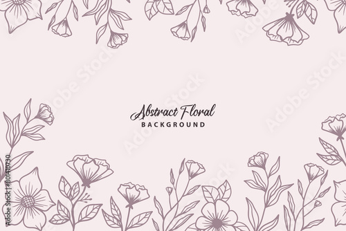 Wallpaper Mural Rustic floral background with hand drawn leaves and flower pattern Torontodigital.ca