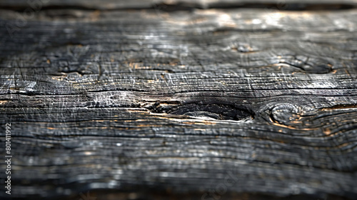 Rustic Wooden Table: Close-Up of Textured and Weathered Wooden Table with Natural Grain