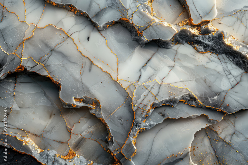A closeup of marble with golden veins. Created with Ai