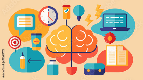 A set of mnemonic devices and memory aids helpful for students who struggle with memorization.. Vector illustration
