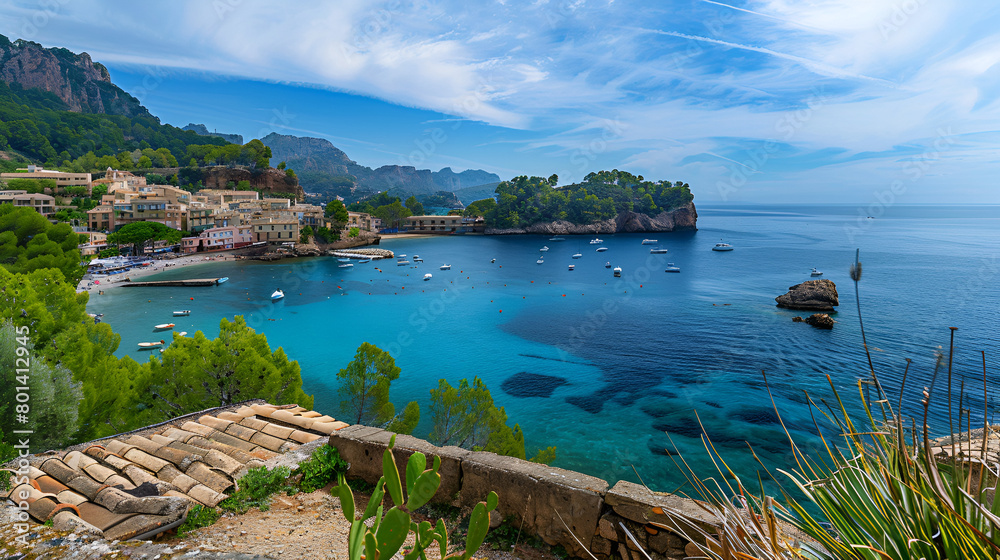 The Bucht of Port de Soller is located in the middle of Spain