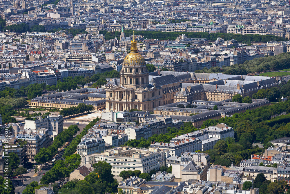 Aerial view of the Hôtel national des Invalides in Paris