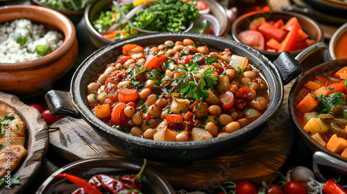 hearty beans stew in a bowl
