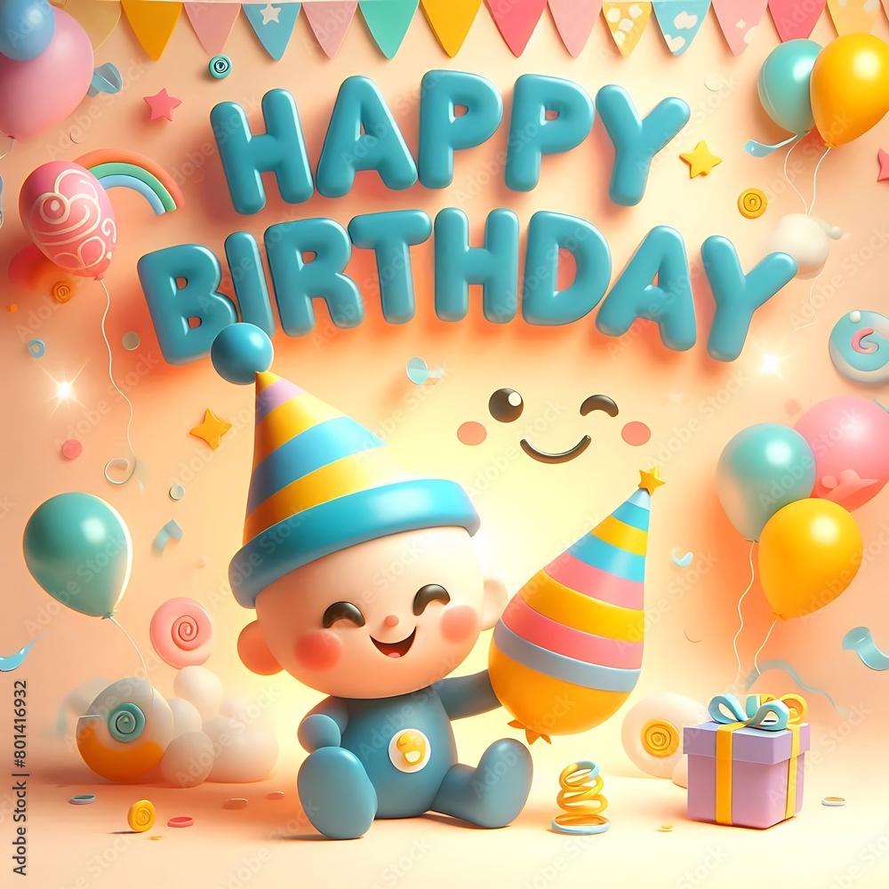 Fototapeta premium birthday party invitation card