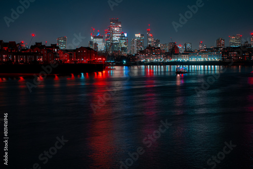 Night view of London landscape