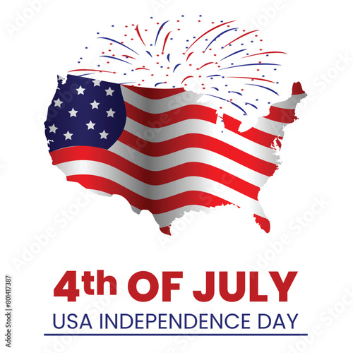 USA independence day wishing post design vector file
