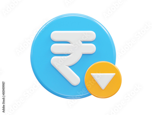 Rupee currency icon 3d rendering rupee icon illustration