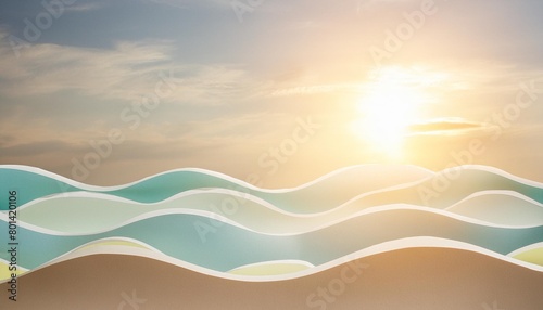 abstract background with sun and waves