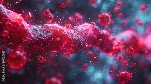 An animated model depicts cholesterol molecules navigating through the bloodstream, providing a