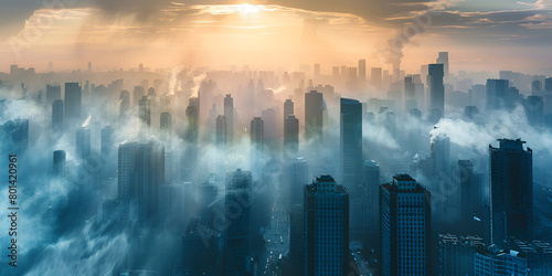 Misty Metropolis: Dawn Over the Urban Expanse