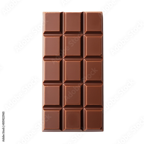 Chocolate bar on transparent background PNG cut out clipart.