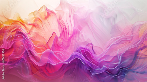 Experience the enchanting allure of abstract art, embodied in the vibrant gradient wave of fluidic motion.