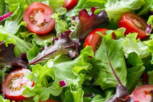 Healthy food for losing weight with salad leaves mix