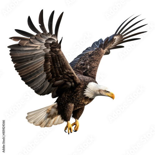 Flying eagle isolated on transparent background PNG cut out. © Shutter2U