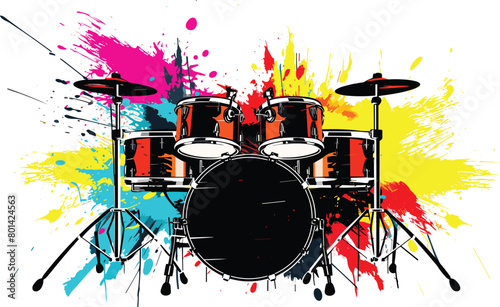 Abstract Drum Kit Vector Illustration