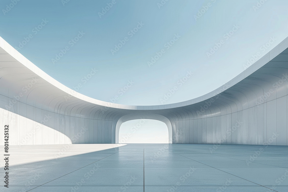 Obraz premium Concrete outdoor square building,Empty architectural background.