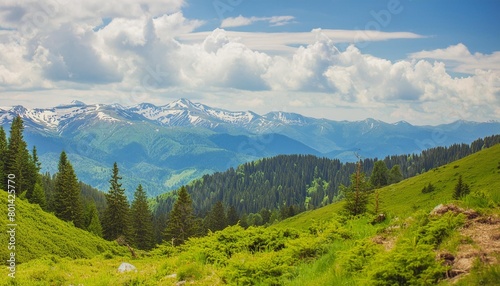 a magnificent panorama of the mountains impressively beautiful summer landscape in the mountains picture of wild area amazing natural background © Aedan