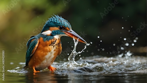 A female Kingfisher comes up out of the water after trying to dive for a fish but failing. I'm addicted to taking pictures of these gorgeous birds, so I must return soon. © Ali Khan