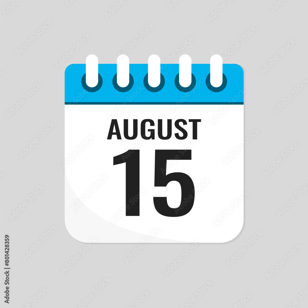 Icon page calendar day - 15 August Icon page calendar day - 15 August