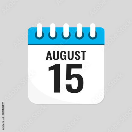 Icon page calendar day - 15 August