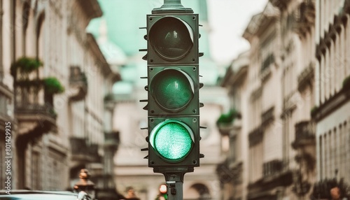 green traffic light on roadside