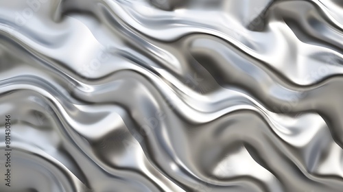 Silver metal surface texture pattern. Shiny silver texture background wallpaper. Digital artistic raster bitmap illustration. Graphic design art. AI artwork.  photo
