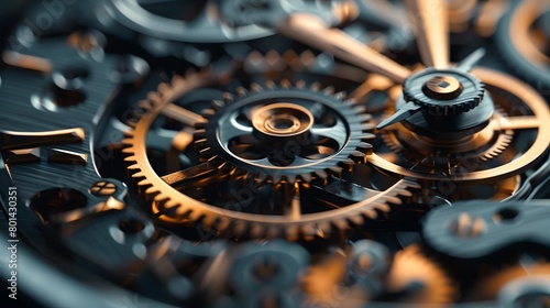 Wallpaper Mural A detailed close up of the gears inside a watch. This image can be used to represent time, precision, mechanics, or technology Torontodigital.ca