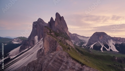 ra gusela at sunset dolomites italy photo