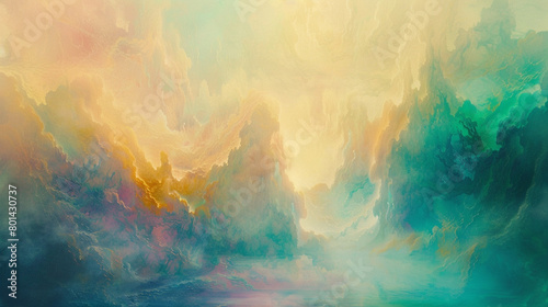 Ethereal mists of color float and fade, painting a serene landscape of mesmerizing abstraction. © Ameer