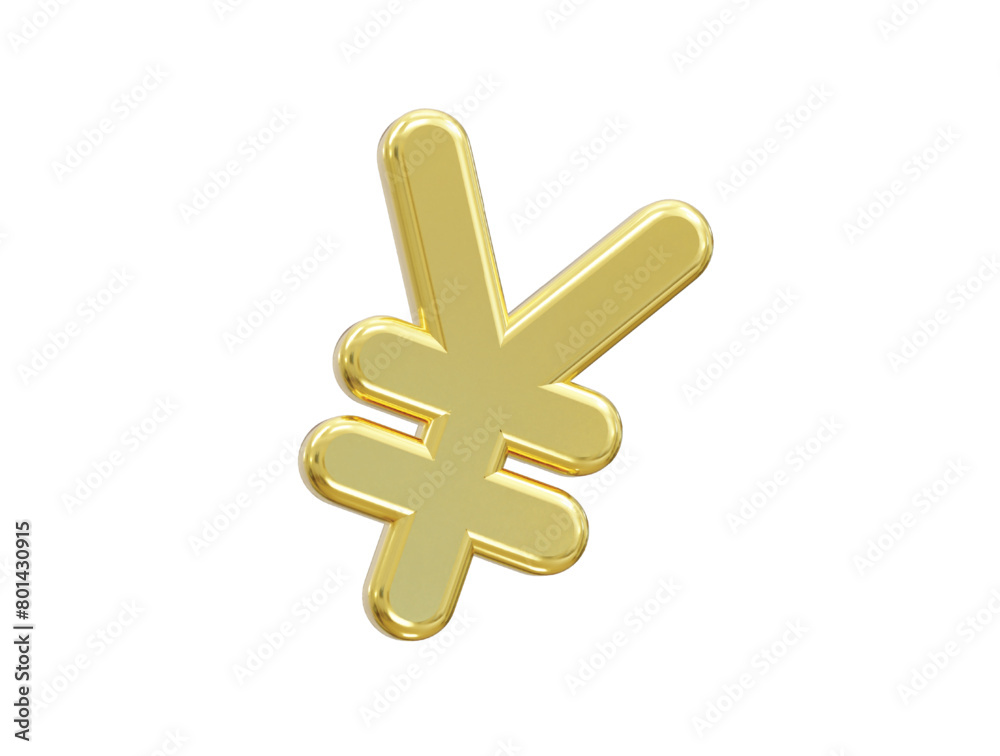 Yen currency icon 3d rendering illustration Yen currency icon 3d rendering illustration