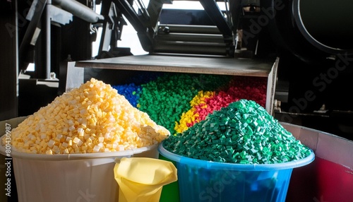 crushed plastic granules polymer recycle industry pvc production rainbow colored thermoplastic