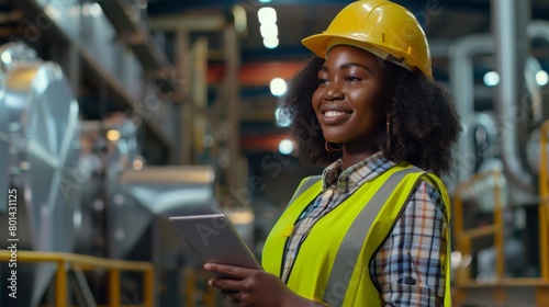 A Smiling Engineer with Tablet