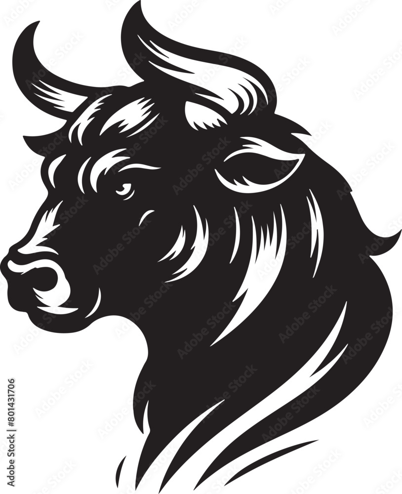 Angry Bull Silhouette Vector Illustration Design Angry Bull Silhouette Vector Illustration Design