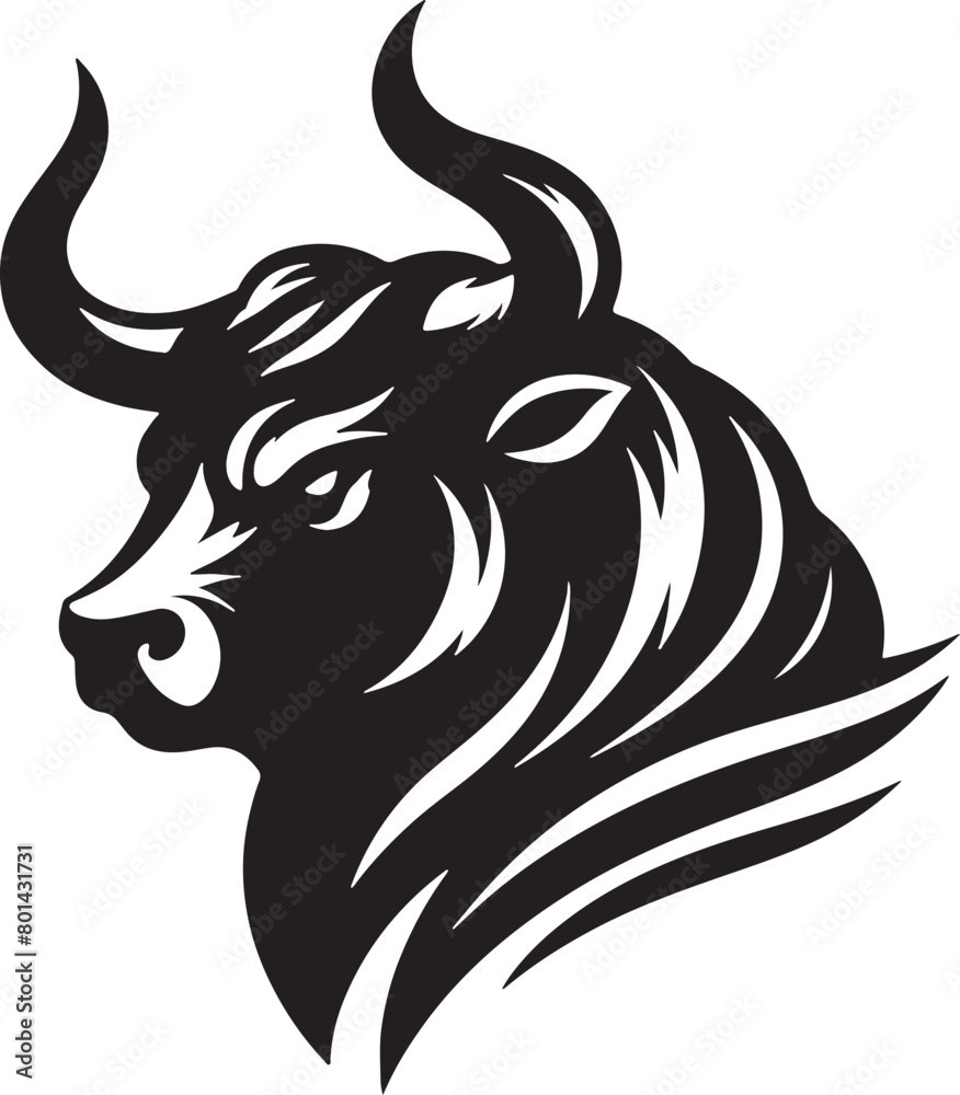 Angry Bull Silhouette Vector Illustration Design