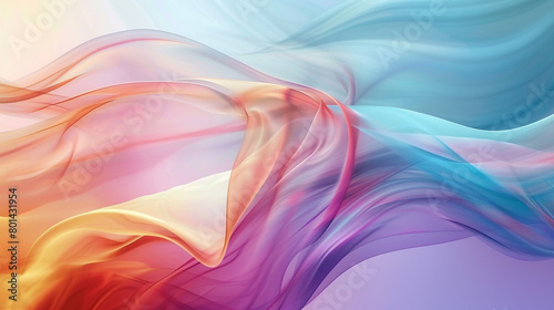 Envision the serene simplicity of an abstract background  alive with vibrant colors in a fluidic gradient wave.