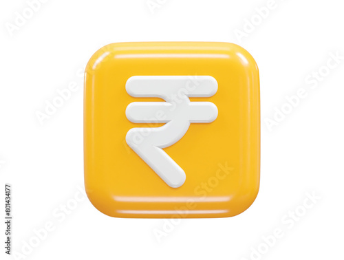 Rupee currency icon 3d rendering rupee icon illustration