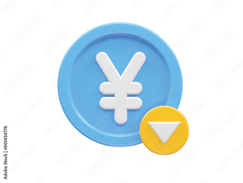 Yen currency icon 3d rendering illustration Yen currency icon 3d rendering illustration