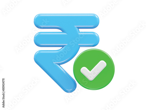 Rupee currency icon 3d rendering rupee icon illustration