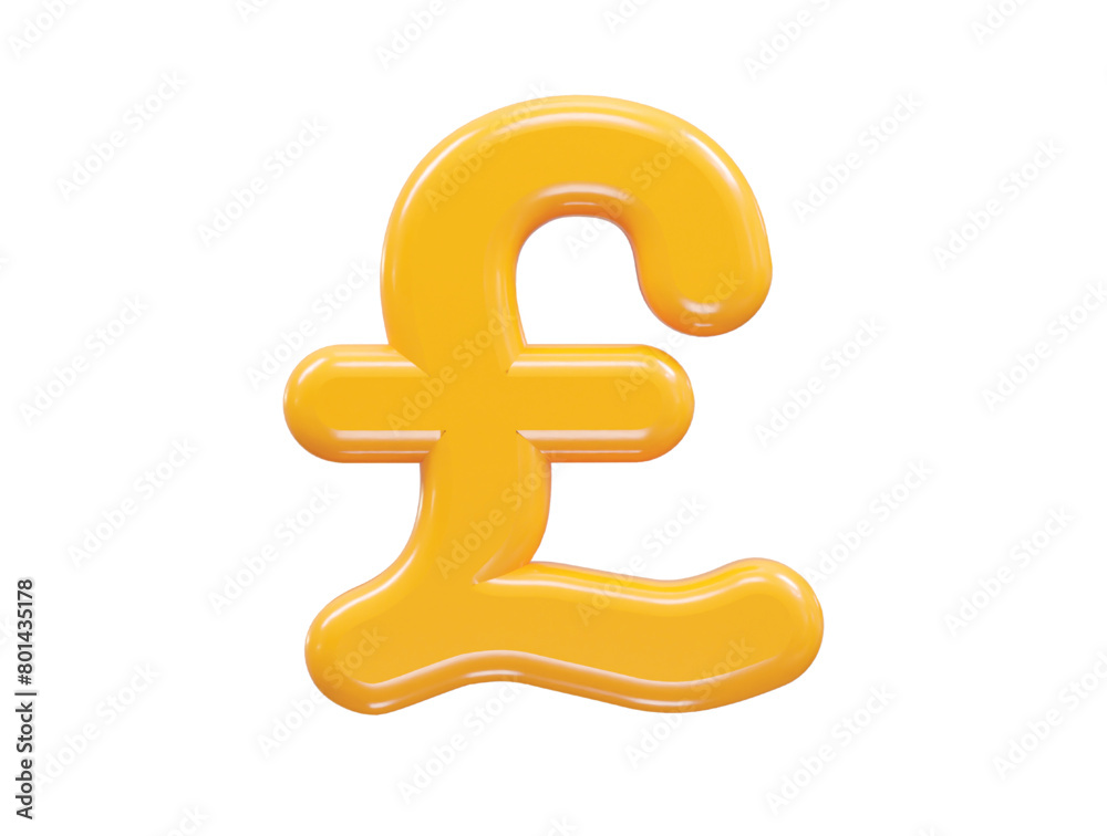 Pound icon 3d rendering illustration element