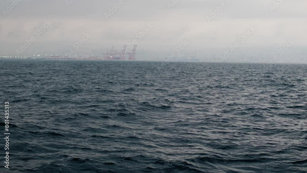 view of Haifa port and the city from the sea. Passenger terminal. Container terminal. Haifa. Israel. view of Haifa port and the city from the sea. Passenger terminal. Container terminal. Haifa. Israel.
