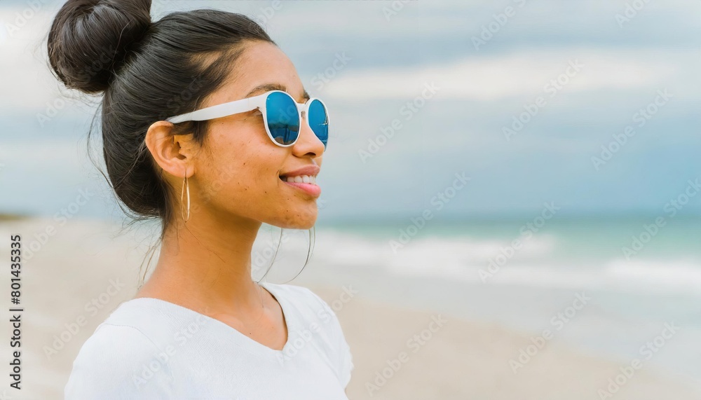 beautiful woman in sunglasses on the beach beautiful woman in sunglasses on the beach