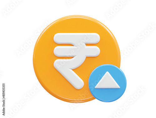 Rupee currency icon 3d rendering rupee icon illustration