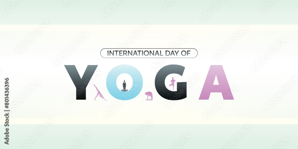Yoga Text Box Vector international yoga day text font, letter, design yoga pose ...
