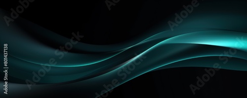 Teal black white glowing abstract gradient shape on black grainy background minimal header cover poster design copy space empty blank copyspace 
