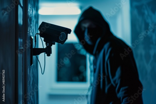 Trespasser caught on CCTV entering residential building photo
