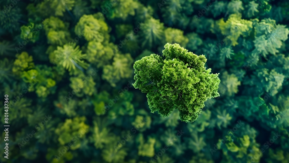 Naklejka premium Blend nature and technology to represent harmony between sustainability and progress . Concept Nature, Technology, Sustainability, Progress, Harmony