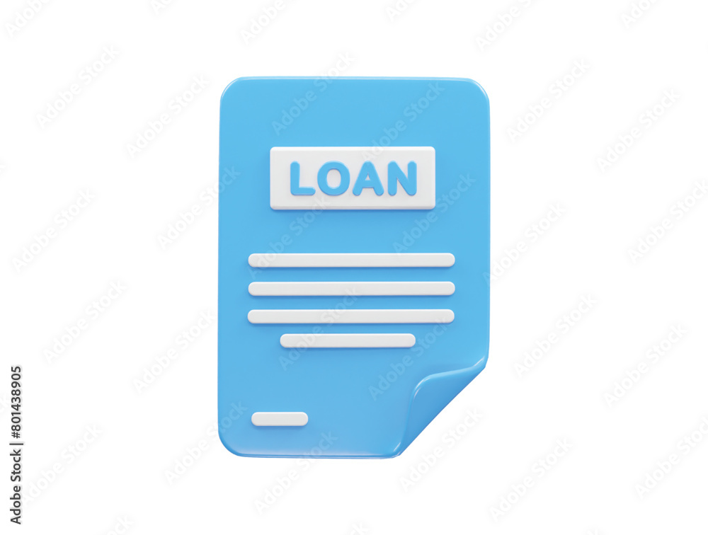 Loan icon 3d rendering bank loan illustration element Loan icon 3d rendering bank loan illustration element